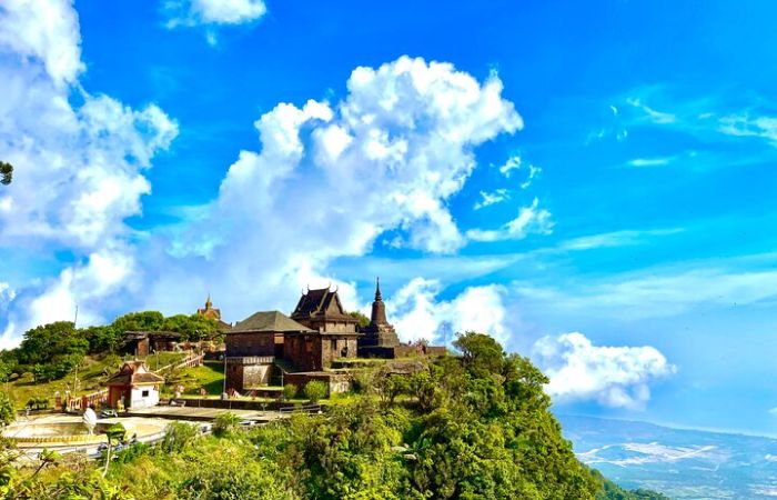 The historic Old Catholic Church on top of Bokor Hill Station in Kampot Cambodia