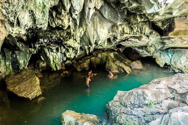 Kampong Trach Mountain cave attractions in Cambodia