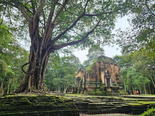 Ancient brick temples of Prasat Sambor Prei Kuk in Kampong Thom, reachable by private car with Phnom Penh Taxi Drive.