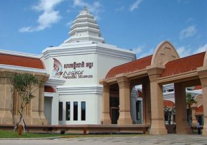 The exterior of Angkor National Museum in Siem Reap Cambodia for private taxi tours