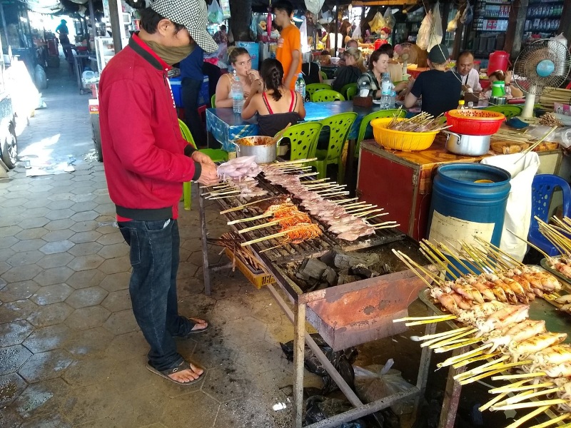 Crab market attractions in Cambodia
