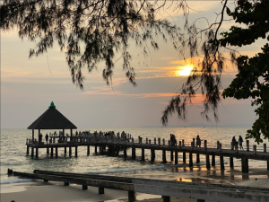 sunset at Kampot beach